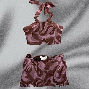 DOLLS KILL Mocha Infinity Skirt Set.